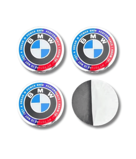 4 articles x 70mm BMW METAL autocollants centre de roue BLEU/BLANC KiTH logo enjoliveurs emblèmes