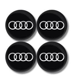 56mm AUDI METAL stickers AUDI wheel cover BLACK LOGO hub cap EMBLEMS