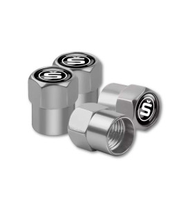 4 Pcs Tire Valve Caps for Skoda New Logo Design Stem Dust Cap Silver
